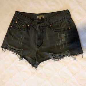 ** Distress Denim Shorts Size M